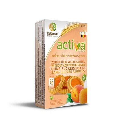 Biscotti attivi con albicocche (senza zuccheri aggiunti), 150 g, Belkorn