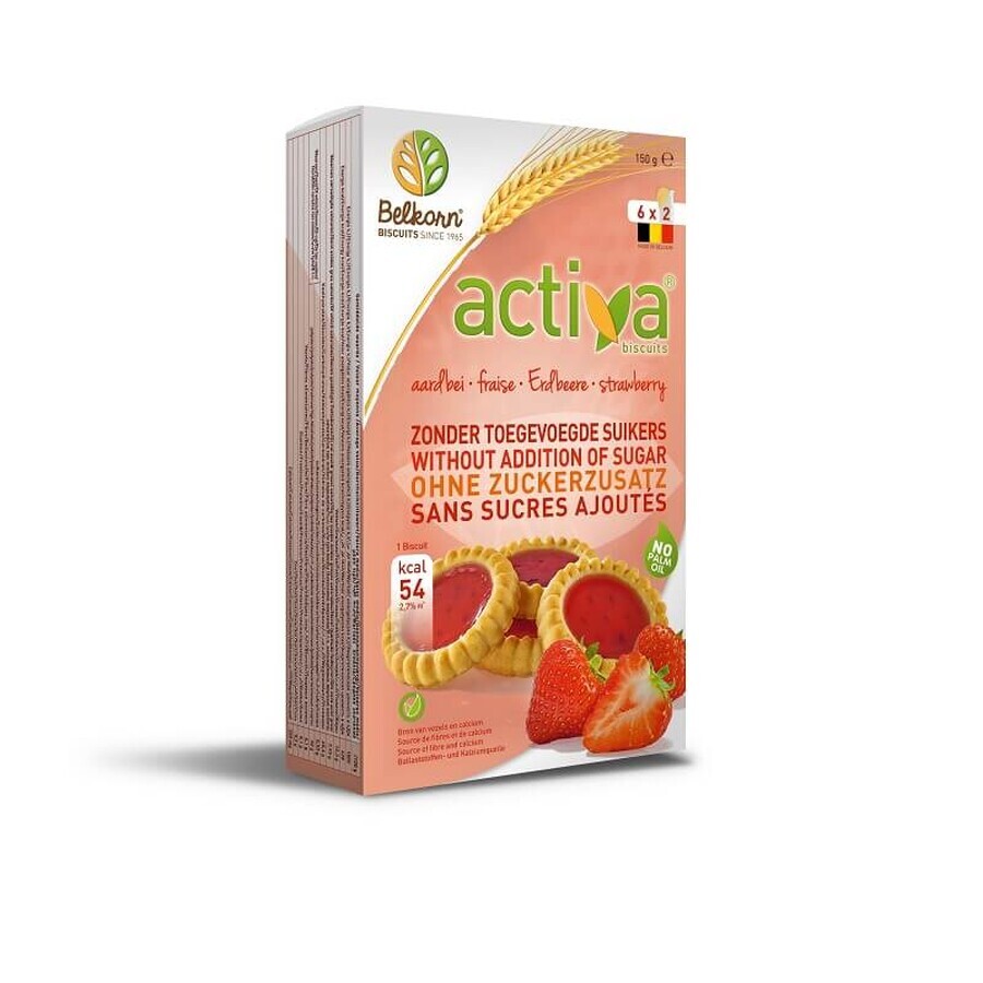 Biscotti attivi con fragole (senza zuccheri aggiunti), 150 g, Belkorn