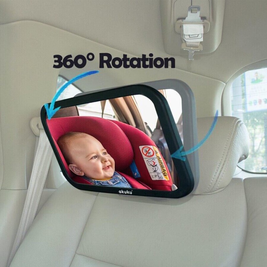 Ackuku, adjustable mirror to keep an eye on your child in the car, 1 pc