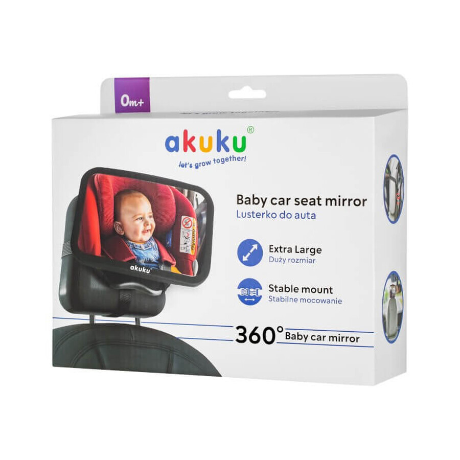 Ackuku, adjustable mirror to keep an eye on your child in the car, 1 pc