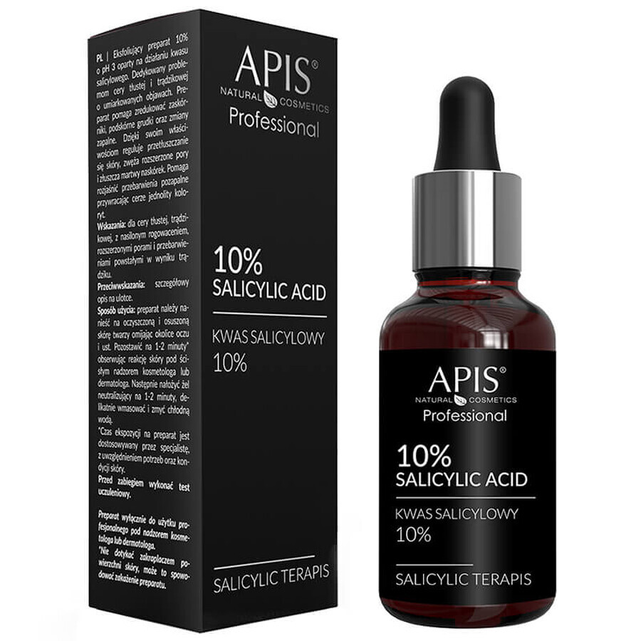 Apis Professional Ácido salicílico 10%, preparado exfoliante, 30 ml