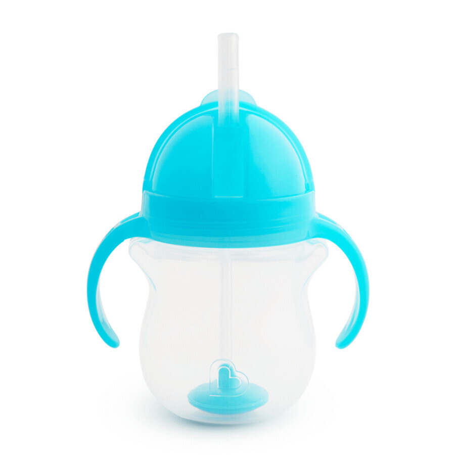 Vaso con pajita Munchkin Tip&Sip, azul, 207 ml