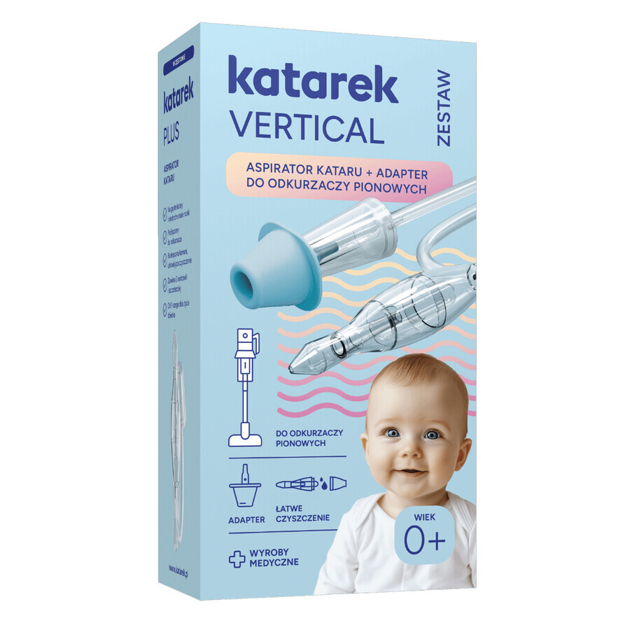 Kit vertical Katarek, aspirador nasal + adaptador para vertical, desde el nacimiento