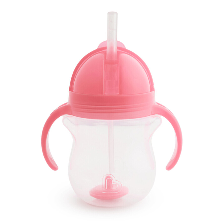 Vaso con pajita Munchkin Tip&Sip, rosa, 207 ml