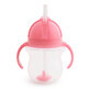 Vaso con pajita Munchkin Tip&amp;Sip, rosa, 207 ml