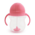 Vaso con pajita Munchkin Tip&Sip, rosa, 207 ml