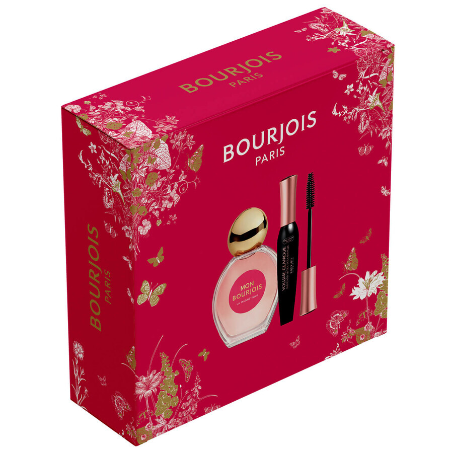 Set Bourjois, Volume Glamour, máscara de pestañas, negra, 12 ml + La Magnetique, eau de parfum, 50 ml