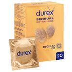 Durex Sensual Extra Lube, preservativos extra lubricados, 20 uds.