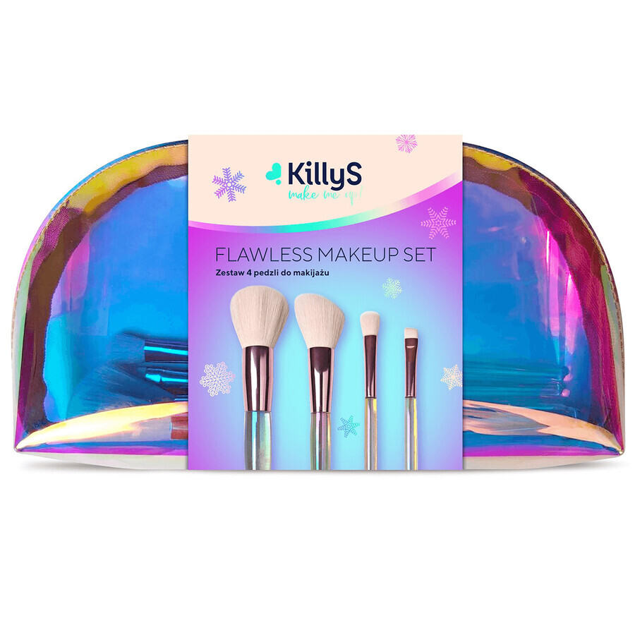 KillyS Holo set, brochas de maquillaje, 4 piezas + neceser de maquillaje, 1 pieza