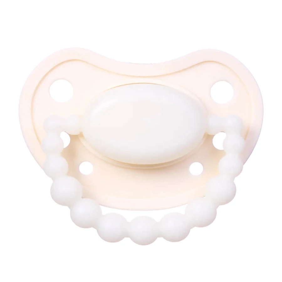 Luu Kids, chupete, posicionamiento, silicona, brilla en la oscuridad, American Cream Glow, 0-3 meses, 1 pieza