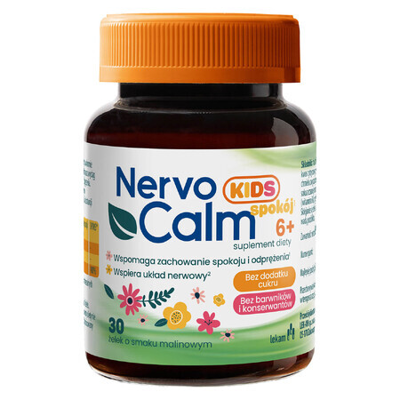 NervoCalm Kids Calm 6+, Gummibärchen, Himbeergeschmack, 30 Stück