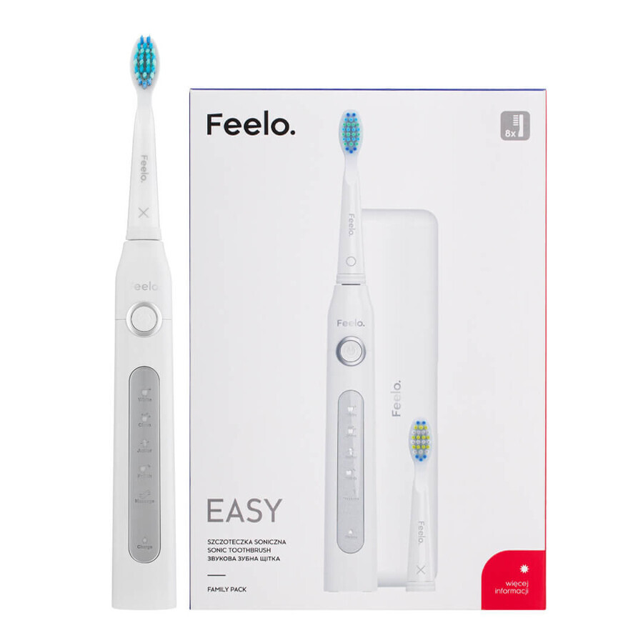 Feelo Easy, cepillo dental sónico con 8 puntas de cerdas, 1 ud.