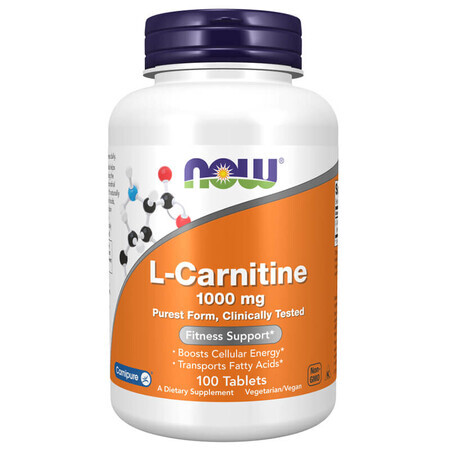 Now Foods L-Carnitina 1000 mg, L-Carnitina, 100 compresse