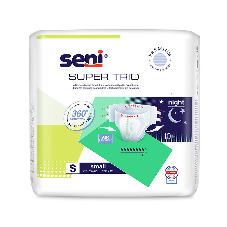 Super Trio Pechos, pañales, pequeño, 55-80 cm, 10 uds.