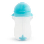 Vaso con pajita Munchkin Tip&Sip, azul, 296 ml