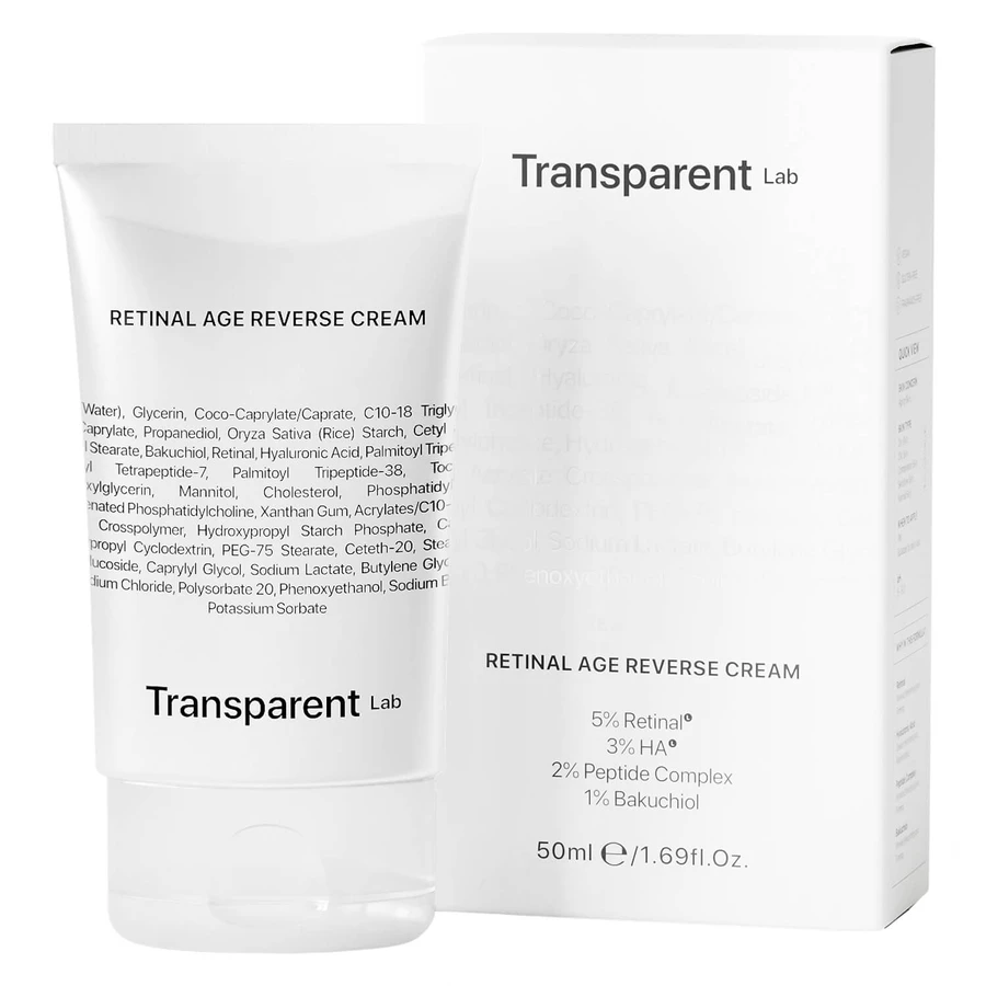 Transparent Lab Retinal Age Reverse Cream, crema viso anti-età con retina, 50 ml
