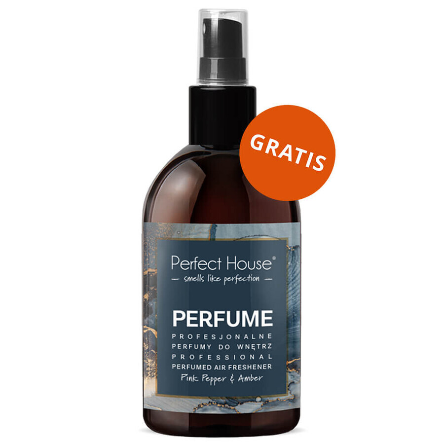 Perfect House Baño, detergente de baño, 500 ml + fragancia de ambiente, pimienta rosa y ámbar, 100 ml de regalo