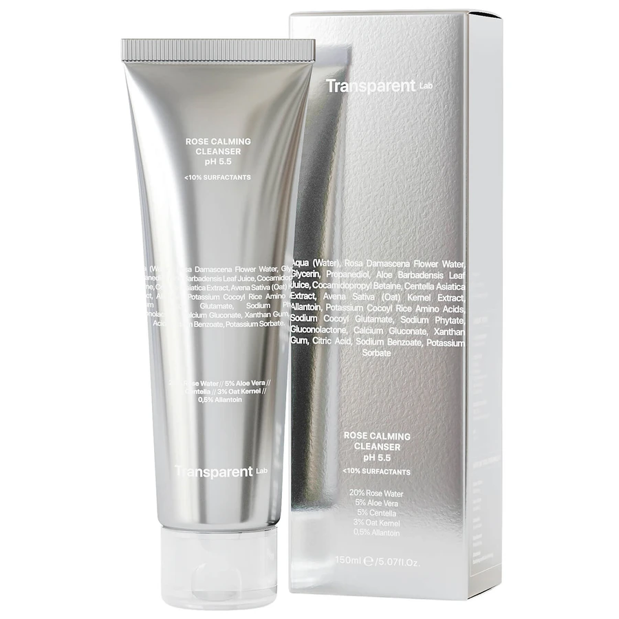 Transparent Lab Rose Calming Cleanser, lavado facial suave con rosas, 150 ml