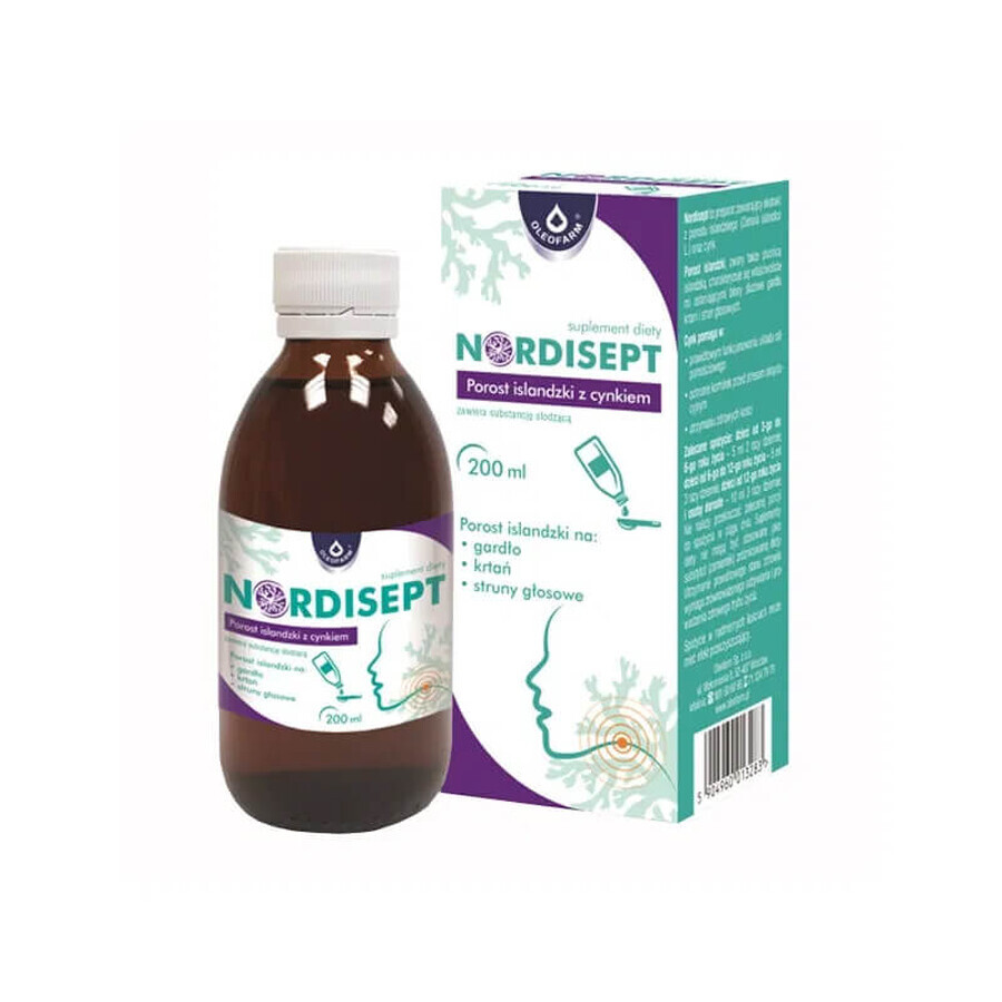 Nordisept Liquen de Islandia con zinc, jarabe, 150 ml