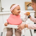 BabyOno, soft bib with pocket and adjustable closure, pink, from 6 months