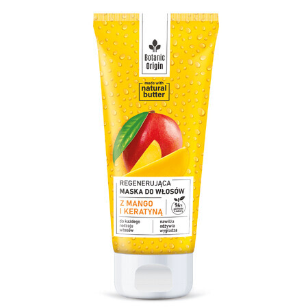 Mascarilla capilar regeneradora Botanic Origin con mango y queratina, 200 ml