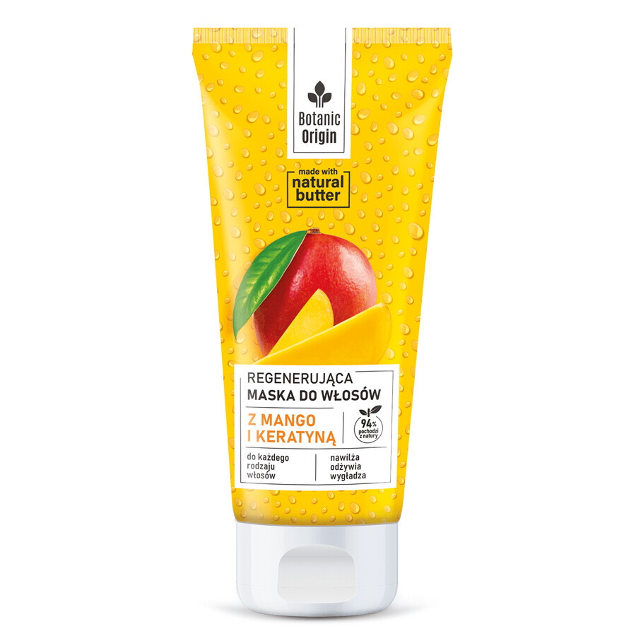 Mascarilla capilar regeneradora Botanic Origin con mango y queratina, 200 ml