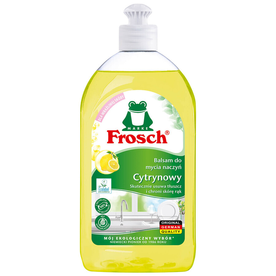 Loción lavavajillas Frosch, limón, 500 ml