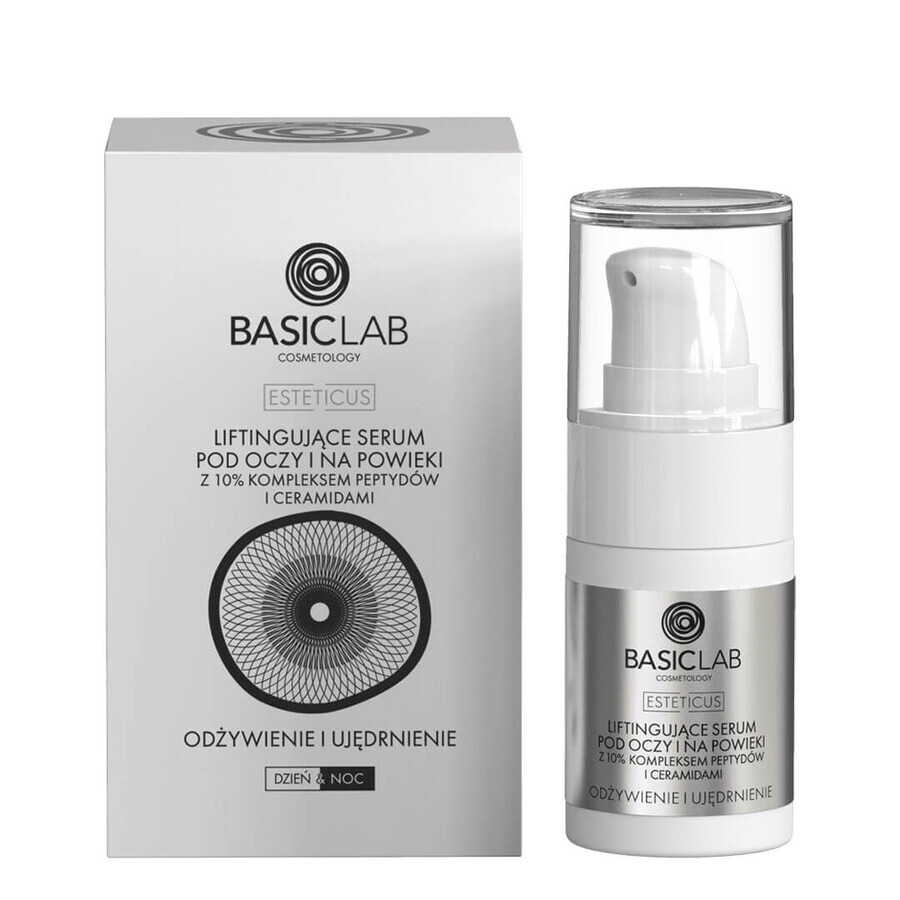 BasicLab Laag oogverzorgingsset, peptidenserum, 15 ml + verstevigend serum, 15 ml