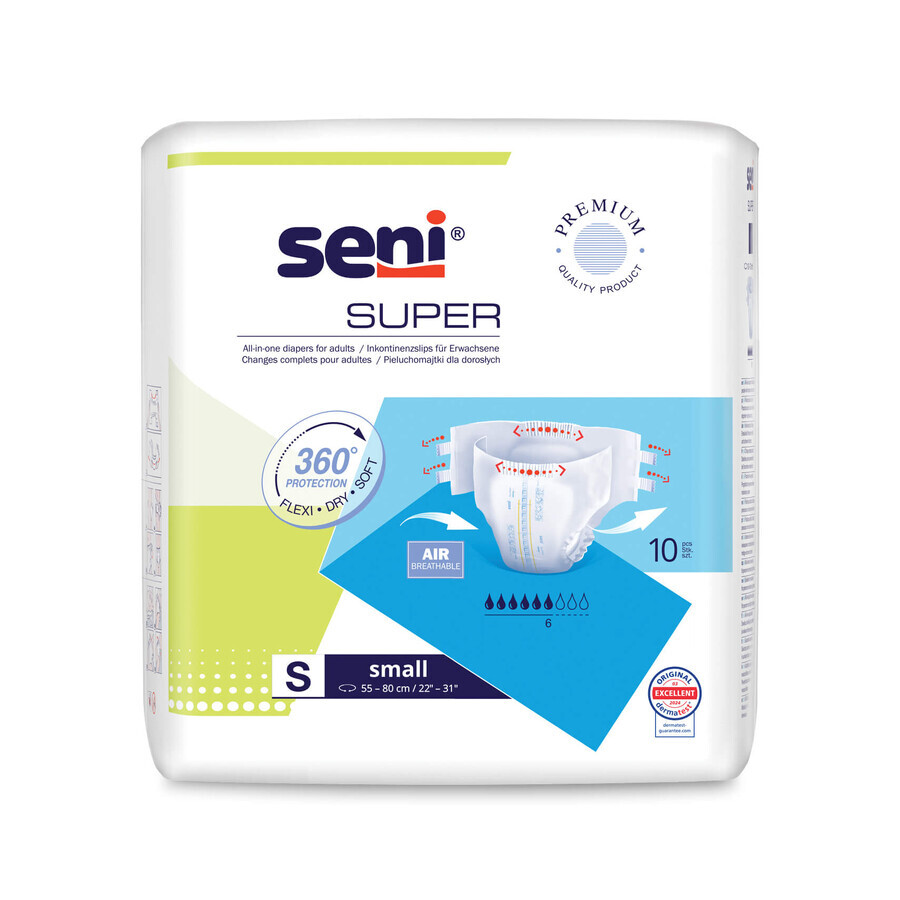 Seni Super, scutece, mici, 55-80 cm, 10 buc