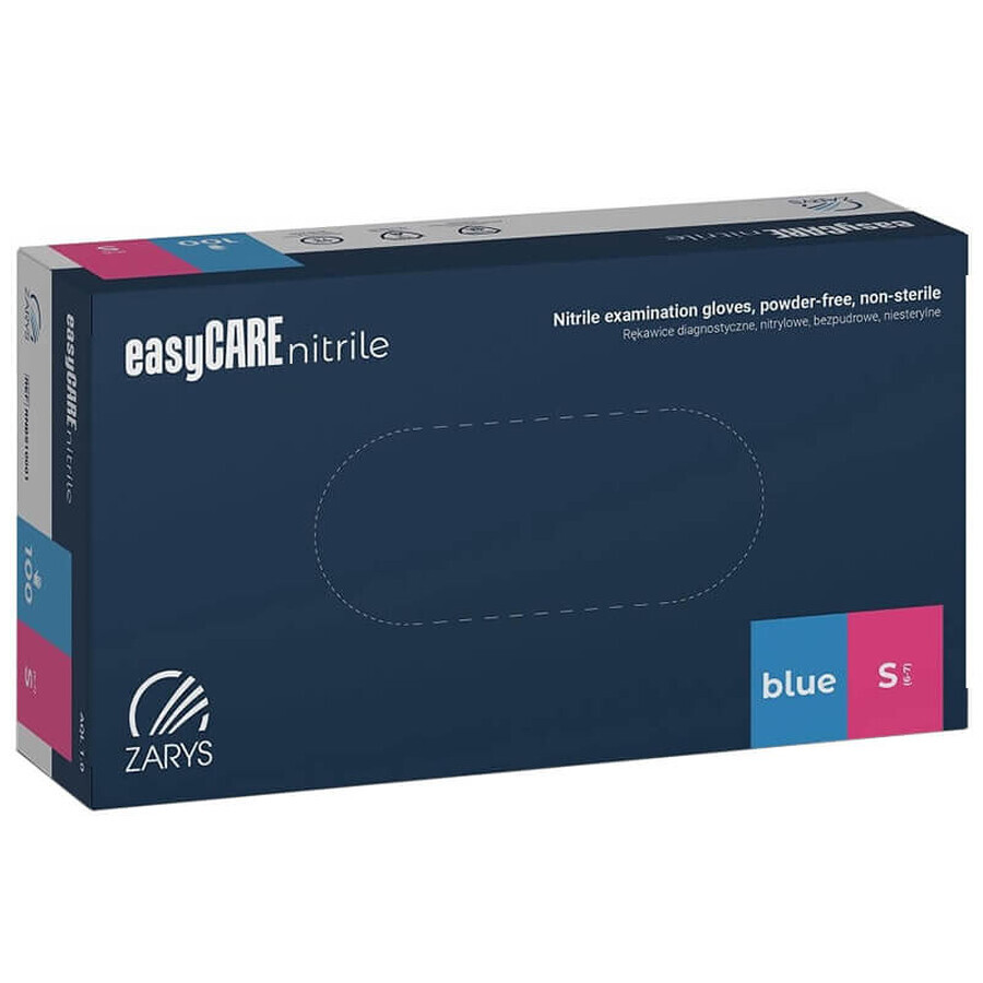 EasyCare Nitrile, guantes de nitrilo, estériles, sin polvo, talla S, 100 unidades