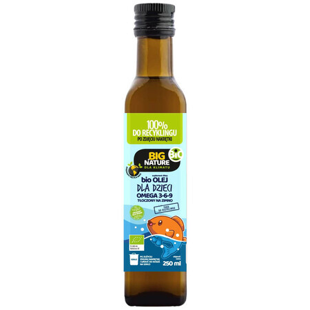 Big Nature Bio Baby Aceite Omega 3-6-9, prensado en frío, 250 ml