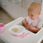 BabyOno, babero ultrafino de silicona, rosa, a partir de 6 meses, 1 ud.