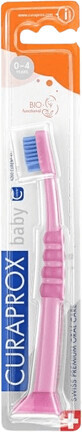 Curaprox Baby, Cepillo de dientes para ni&#241;os de 0 a 4 a&#241;os, rosa con cerdas azules