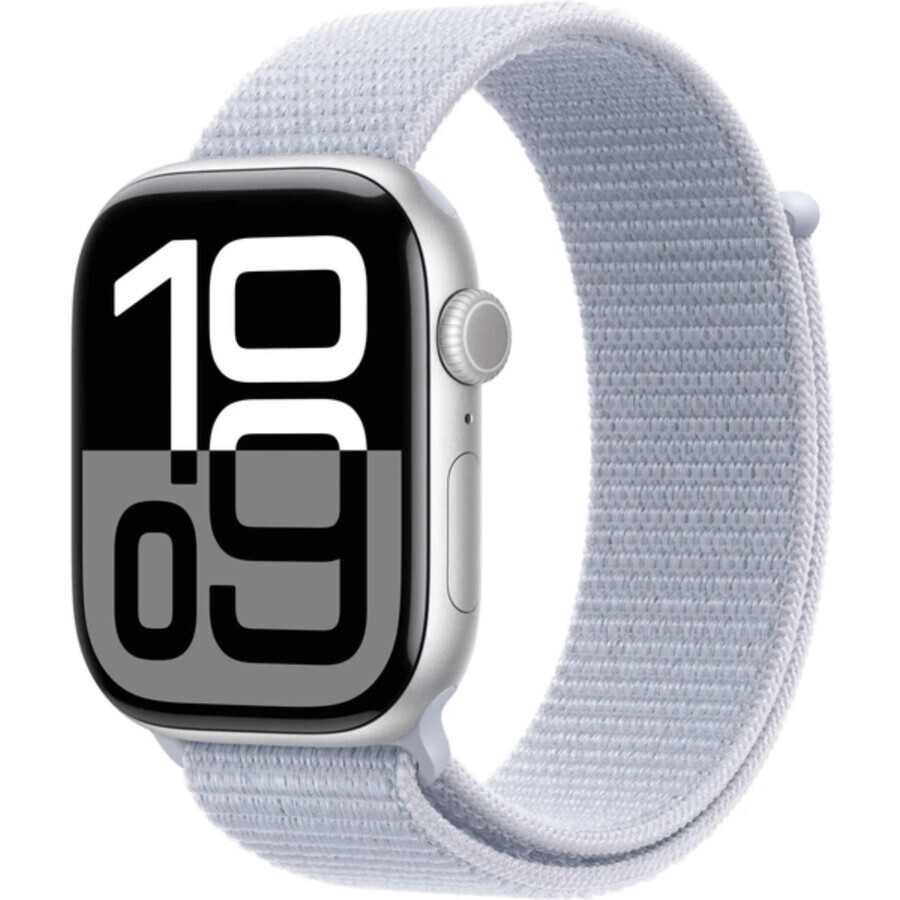 Apple Watch Series 10 GPS + Cellular 42mm Silver Aluminium Case with Sport Buckle Blue Cloud