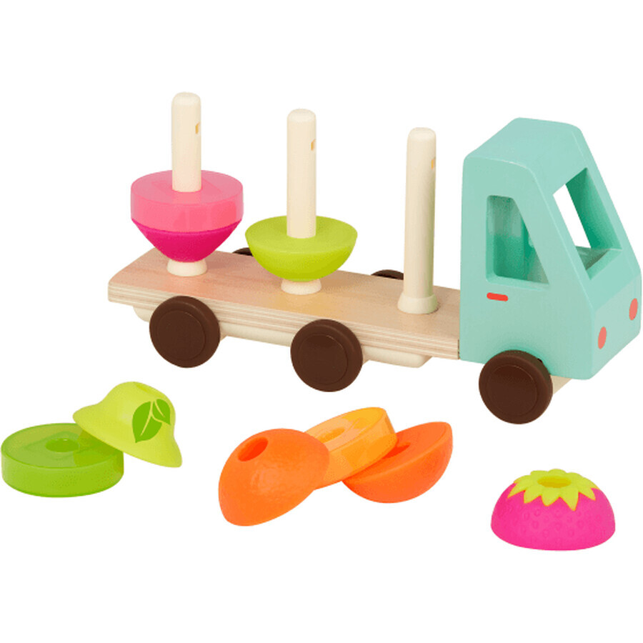 B-Toys Camión de frutas de madera Stack & Roll