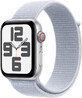 Apple Watch SE (2024) Cellular 40mm, plata aluminio con correa cambiante azul nube