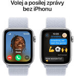 Apple Watch SE (2024) Cellular 40mm, Aluminiu argintiu cu curea Cloud Blue Changing