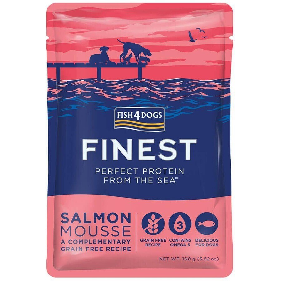 Fish4Dogs Deliciosa bolsita para perros 99% salmón 100 g