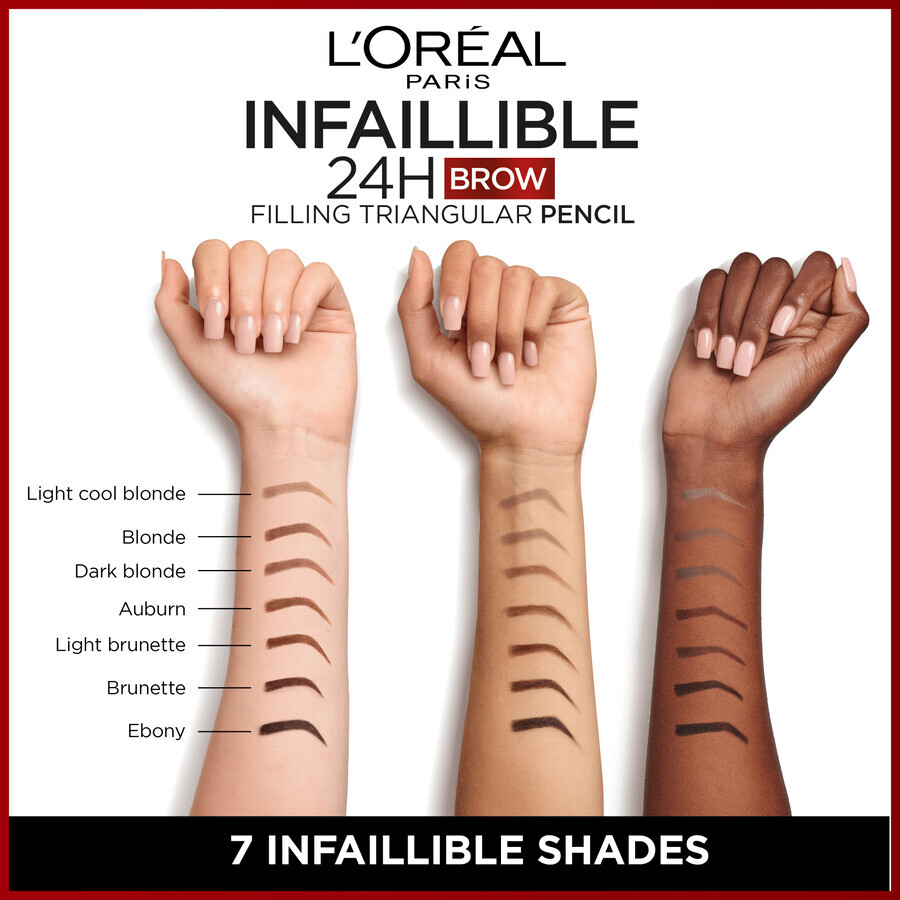 L'Oréal Paris Infaillible Brows 24H Lápiz Triangular Rellenador 03 Brunet Lápiz de Cejas