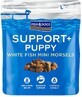 Fish4Dogs Puppy golosinas para cachorros para favorecer la digesti&#243;n con trocitos de pescado blanco y prebi&#243;ticos 150 g