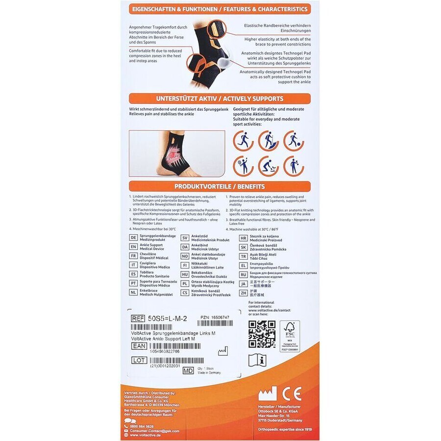 Voltaren VoltActive Tobillera izquierda talla M