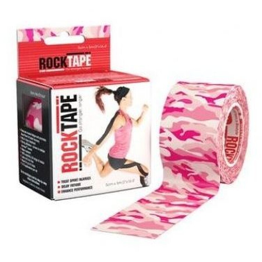 RockTape Design bandă kinesiologică - mascare roz 5 m