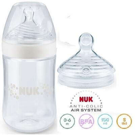 Biberón Nature Sense, 0-6 meses, 150ml, Nuk