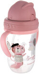 Taza para sorber para beb&#233; Taza para sorber con pajita no fluida 6m+ Bonjour Paris rosa 270 ml