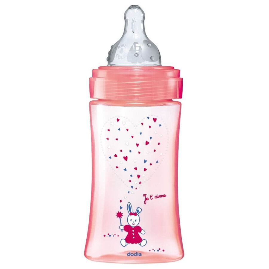 Biberón para iniciación anticólicos, Unicornio, 270 ml, 0-6 meses, Dodie