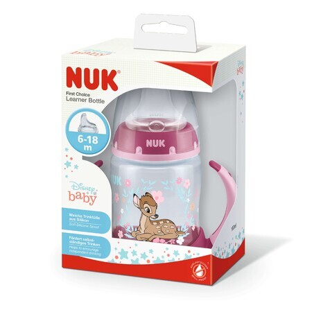 PP Fles 150 ml met speen + siliconen speen 6-18 maanden, First Choice Disney Bamby, Nuk