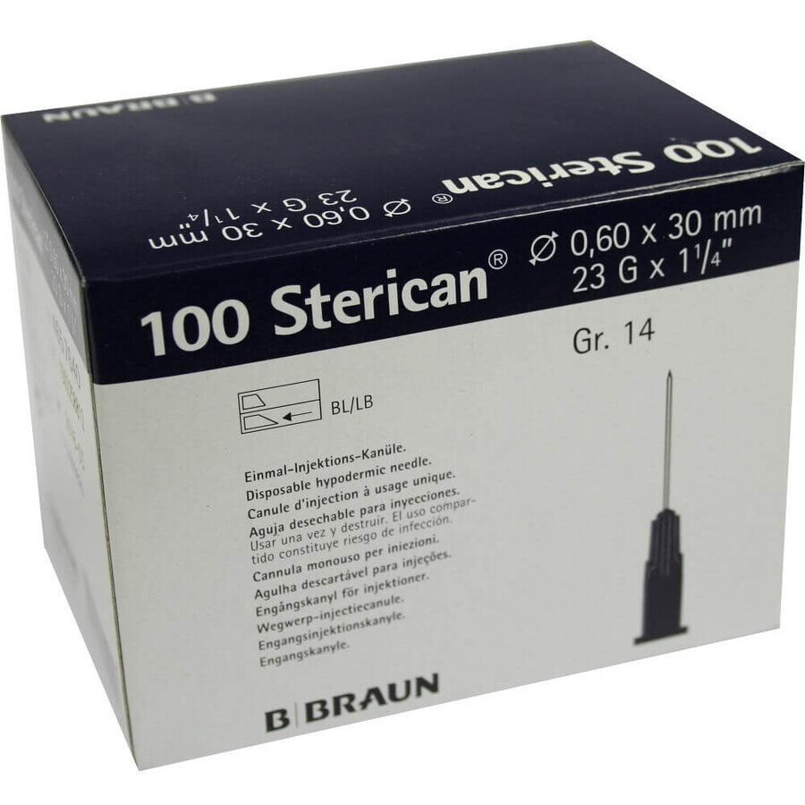 B.Braun BB BB Sterican aguja desechable azul 0,6x30mm, pcs 100 pcs