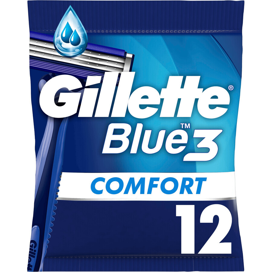 Gillette Blue3 Comfort Rasoirs pour hommes 12 pièces