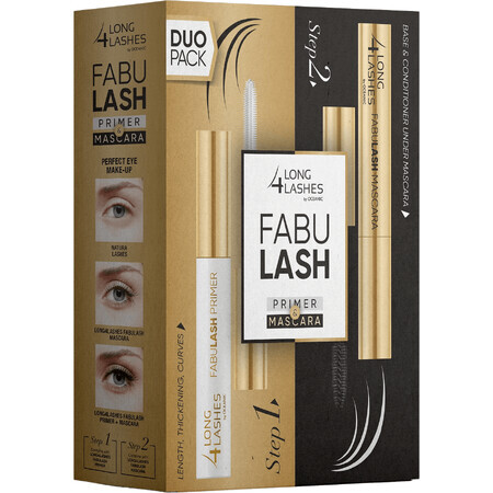 Long 4 Lashes Fabulash Fabulash Primer 9 ml + Mascara 10 ml 2 piezas