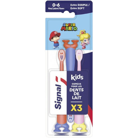 Cepillo de dientes infantil Signal (2-6 años) ultra suave 3 piezas